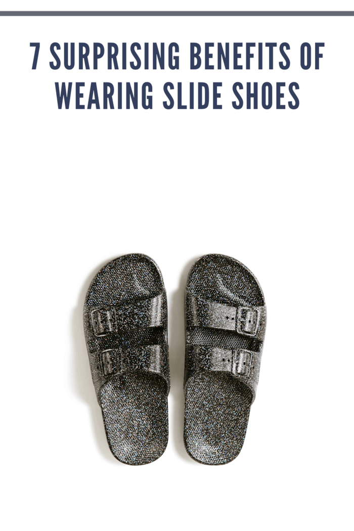 freedom moses black glitter slides howcasing their comfort and versatility for casual outings.