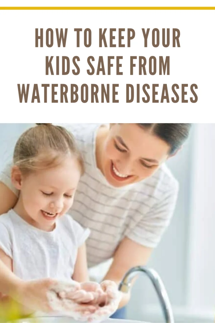 A cute little girl and her mother are washing their hands. Protection against infections and viruses.