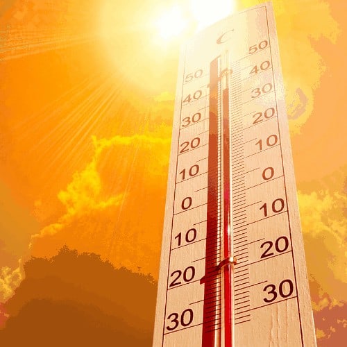 Thermometer in the sky, the heat