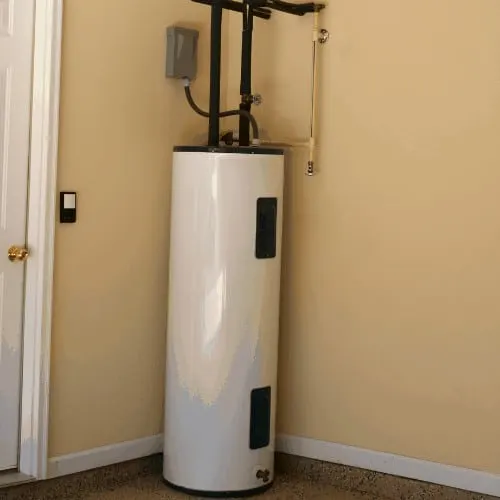 hot water heater in corner