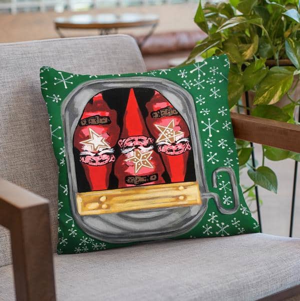 Cookie Xmas Gnomes Throw Pillow By Dominique Steffens
