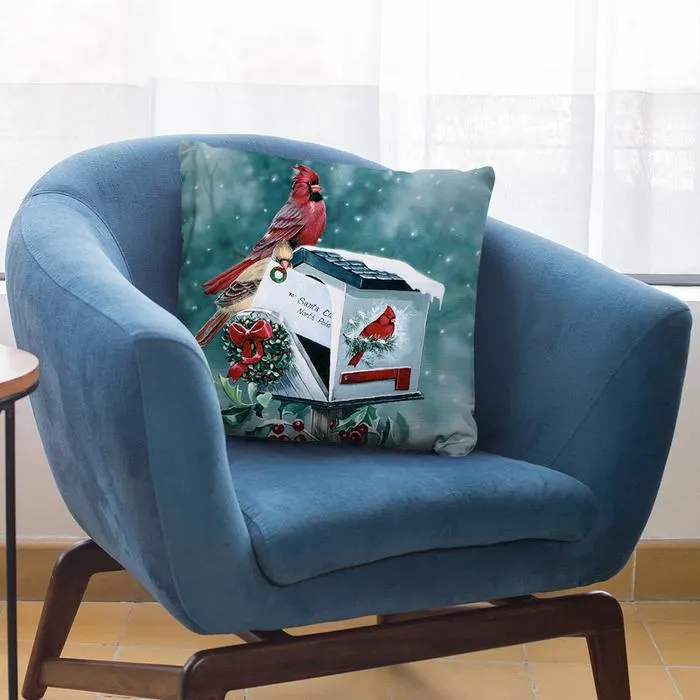 Christmas Cardinals Throw Pillow By Jenny Newland