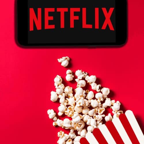 Netflix logo on smartphone