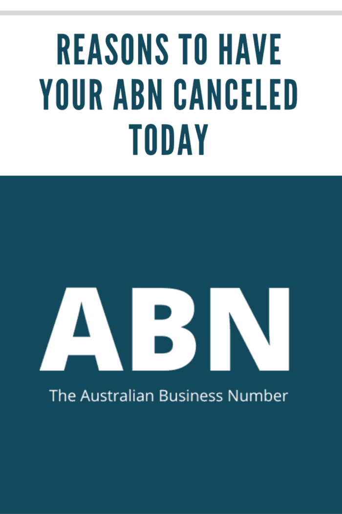 teal back ground with white "ABN the Australian Business Number" in white text. 