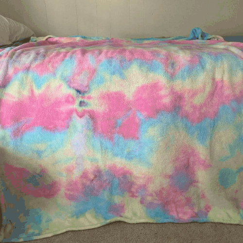 tie dye rainbow blanket