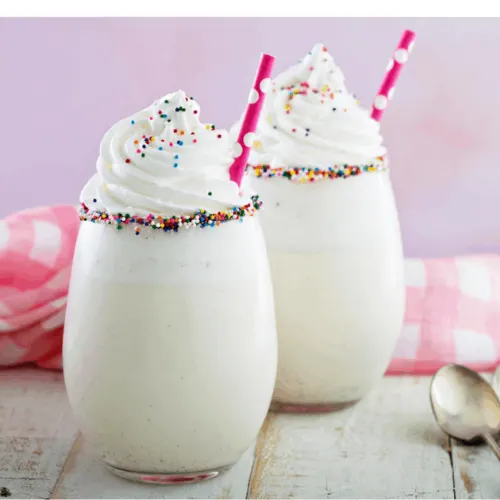 funfetti rimmed vanilla milkshake