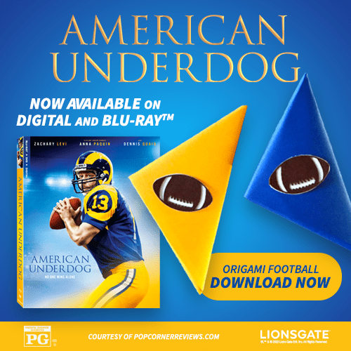 In celebration of Lionsgate's American Underdog: The Kurt Warner Story, we are happy to share this fun football origami craft inspired by the film.