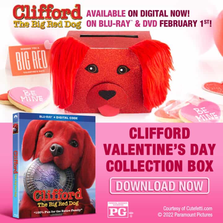 Clifford The Big Red Dog Valentine card collection box