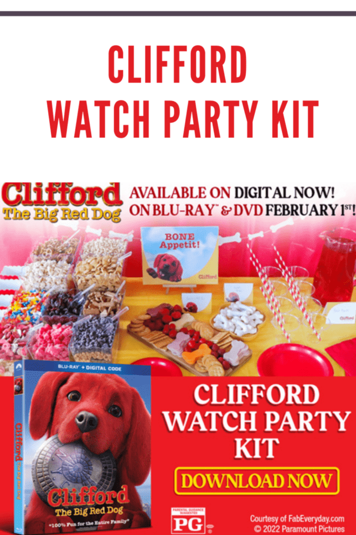 In celebration of the release of Clifford The Big Red Dog on Blu-ray and DVD, we're excited to share a watch party kit including recipes for snacks and drinks, decor, games, party favors, and more! 