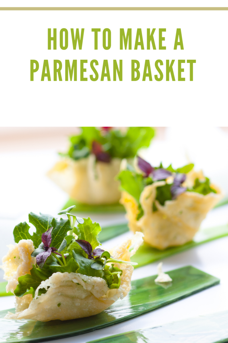 parmesan baskets filled with baby lettuces