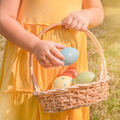 child with easter basket