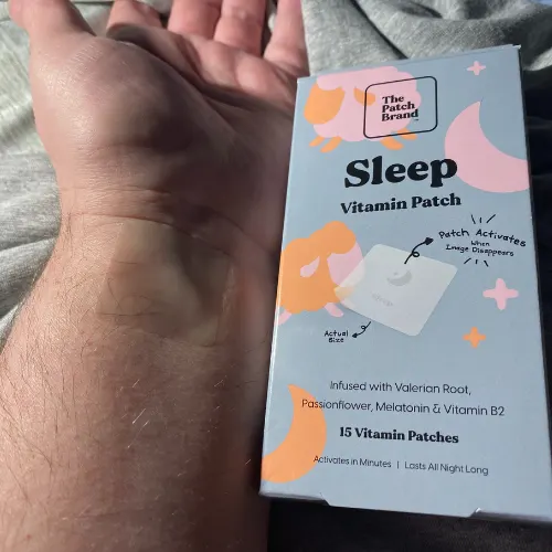 the patch brand sleep patch box and on wrist