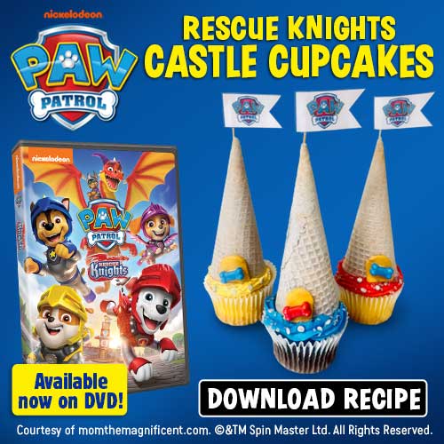 Check out this delicious castle cupcakes recipe inspired by PAW Patrol: Rescue Knights, available on DVD June 7!