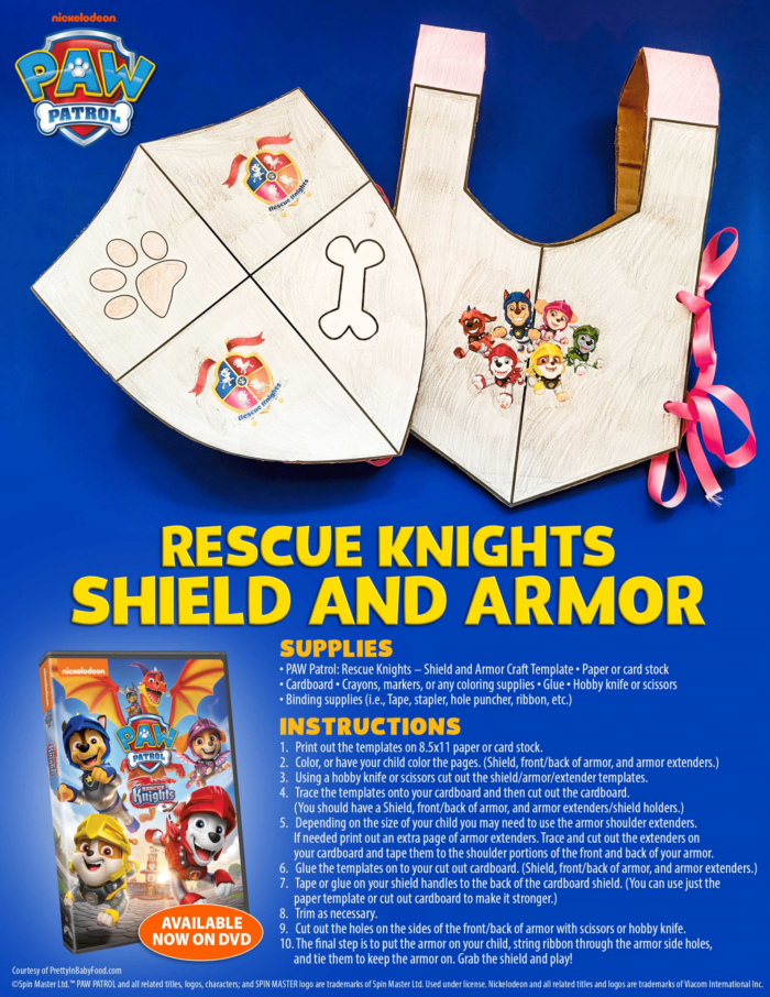 paw patrol rescue knights shield and armor