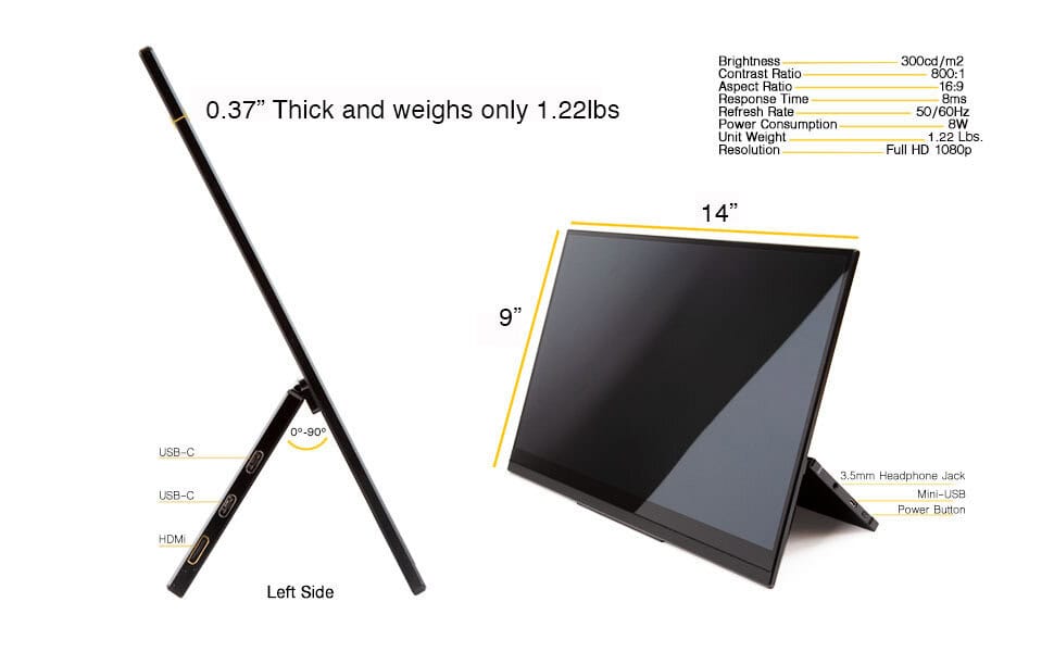 Meet the SideTrack Solo portable monitor! It's a portable display powered by USB with connectivity support for devices and consoles.