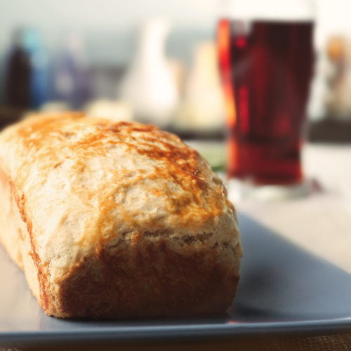 loaf of cheesy beer bread