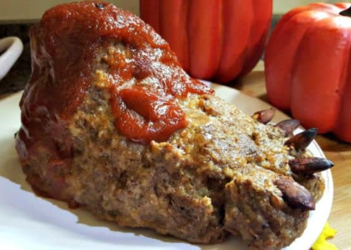 Close-up of a cooked Instant Pot footloaf, showcasing its unique shape and savory appeal.