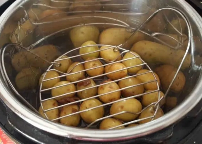 Delicious small potatoes cooked to perfection in the Instant Pot, ready for a quick side dish.