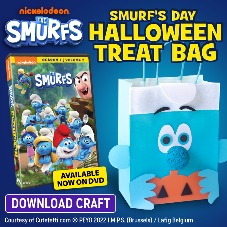 Get ready to make your own Smurf inspired Halloween Treat Bag.