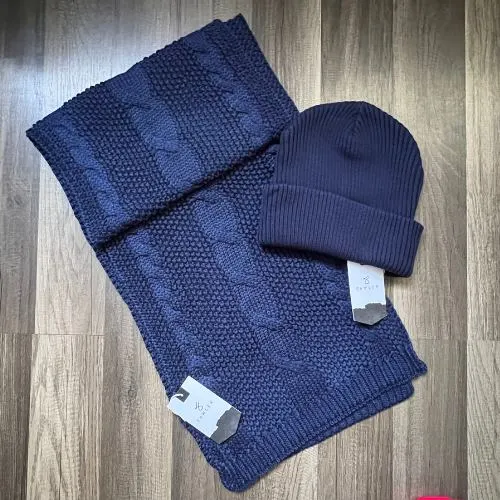 TrendHim Freddi Navy Urban Scarf & Kai Blue Kane Beanie