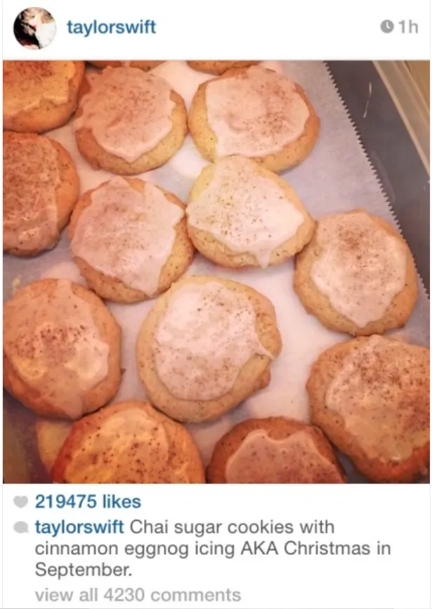 taylor swift chai cookie recipe post
