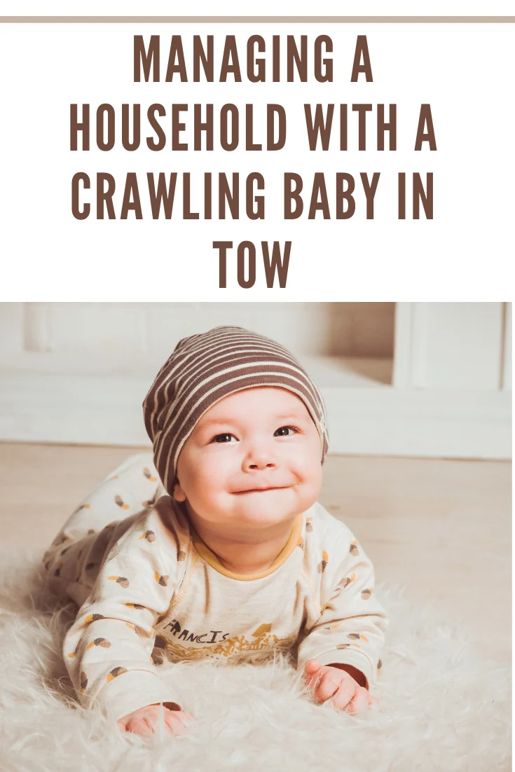 cute baby crawling and smiling