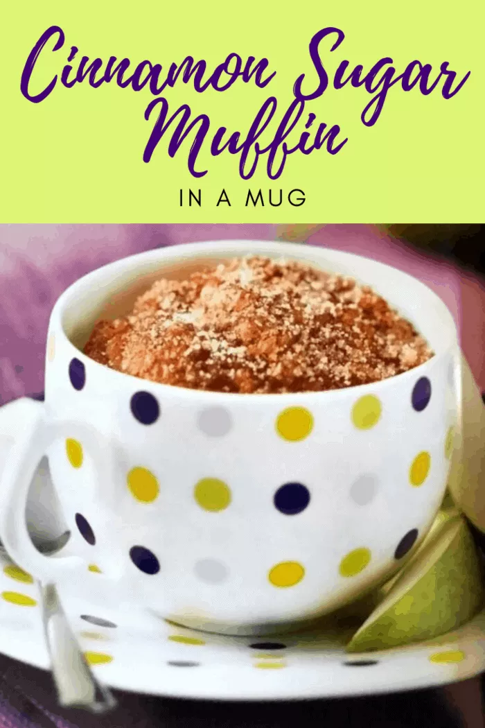 Rise and shine with this freshly made cinnamon sugar muffin in a mug recipe that's easy to make in the microwave! Cinnamon Sugar Mug Muffin.