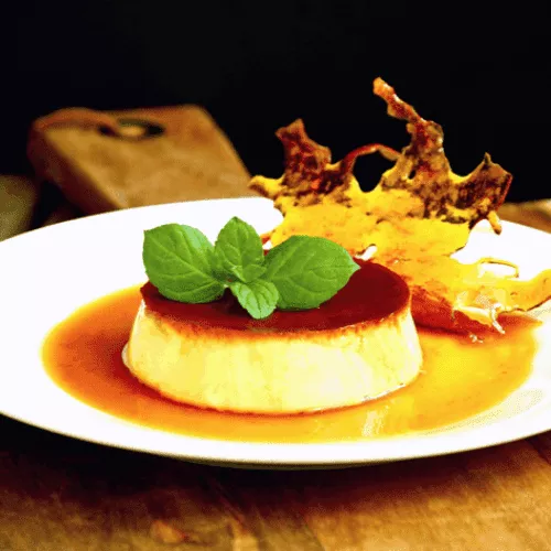 flan with coffee syrup