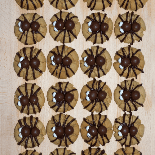 peanut-butter-spider-cookies-overhead-view