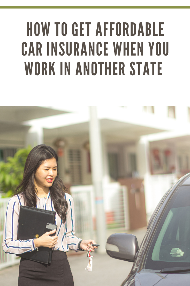 young woman leaving work to drive home