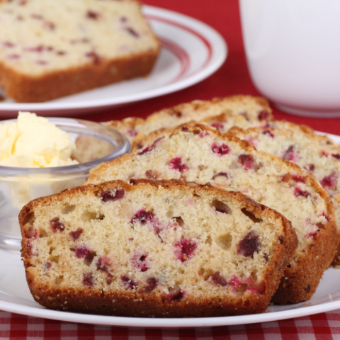 cranberry nut bread on plate