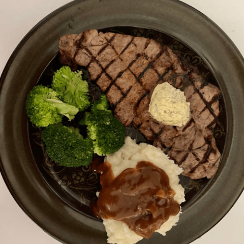 date night steak with mashed potatoes