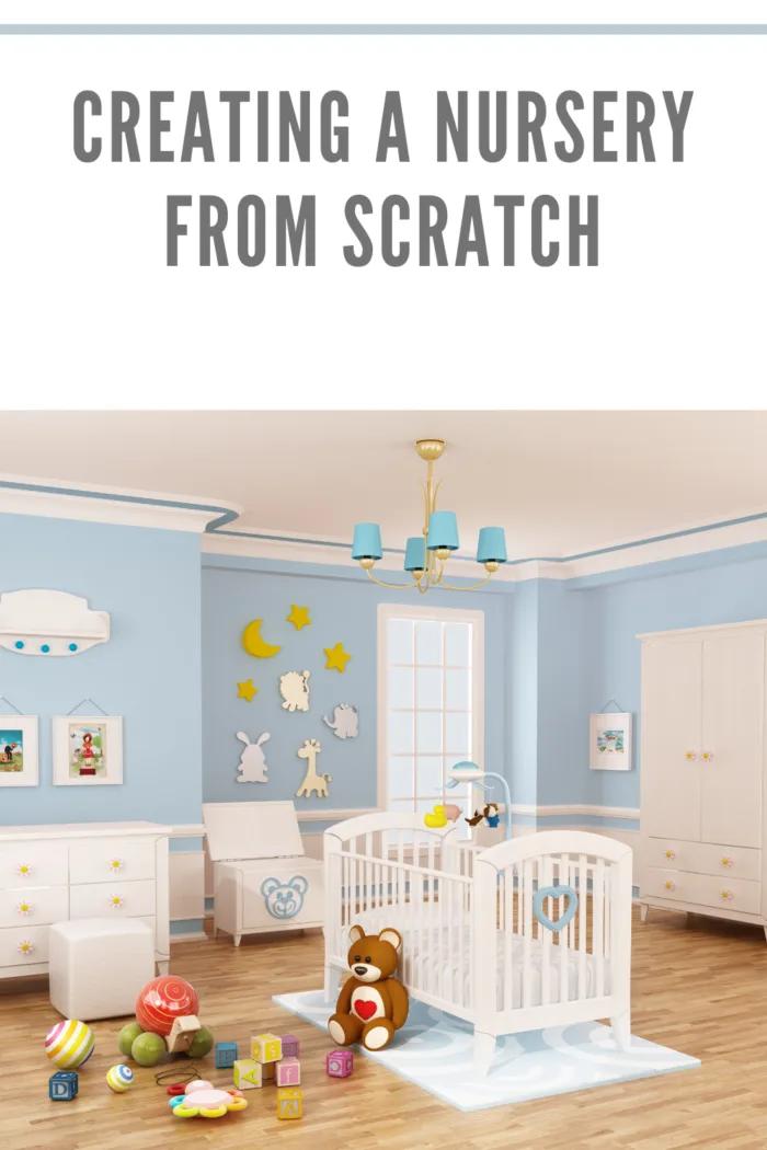 nursery with pastel blue walls