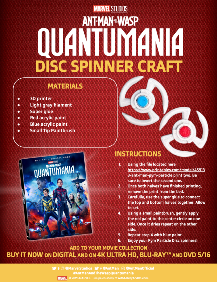 Ant Man and the Wasp Quantumania Disc Spinner Craft