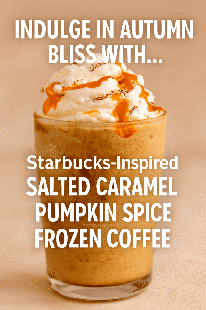 Starbucks-Inspired Salted Caramel Pumpkin Spice Frozen Coffee Creamy Starbucks-inspired salted caramel pumpkin spice frozen coffee with whipped cream and caramel