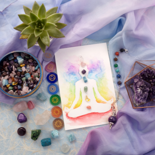 crystal chips with chakra