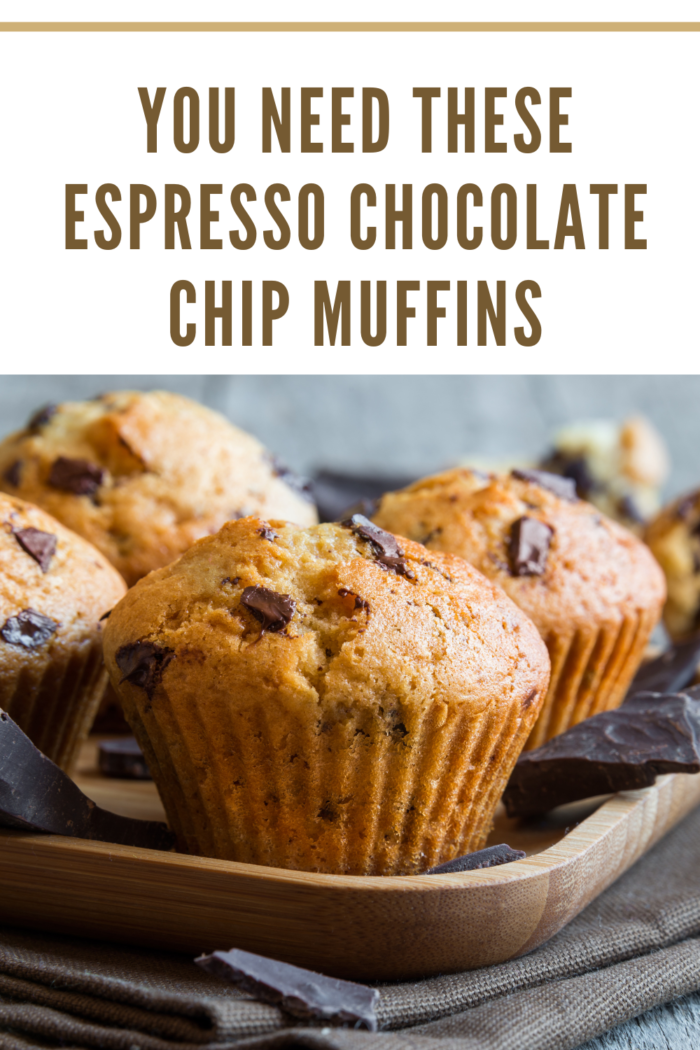 close up of espresso chocolate chip muffins