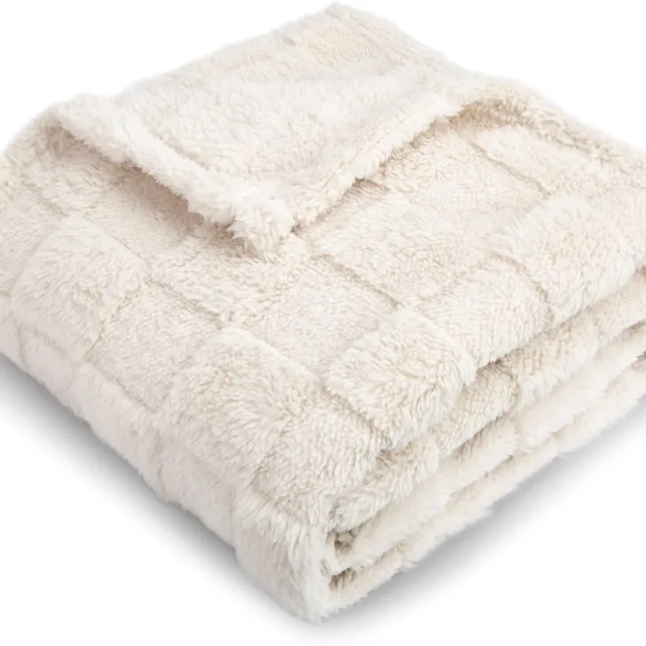 3D Gingham Fleece Baby Blanket