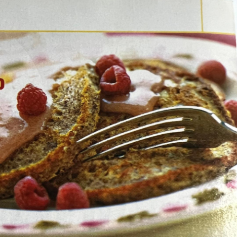 Whole Grain Pancakes with Berry Cream Syrup