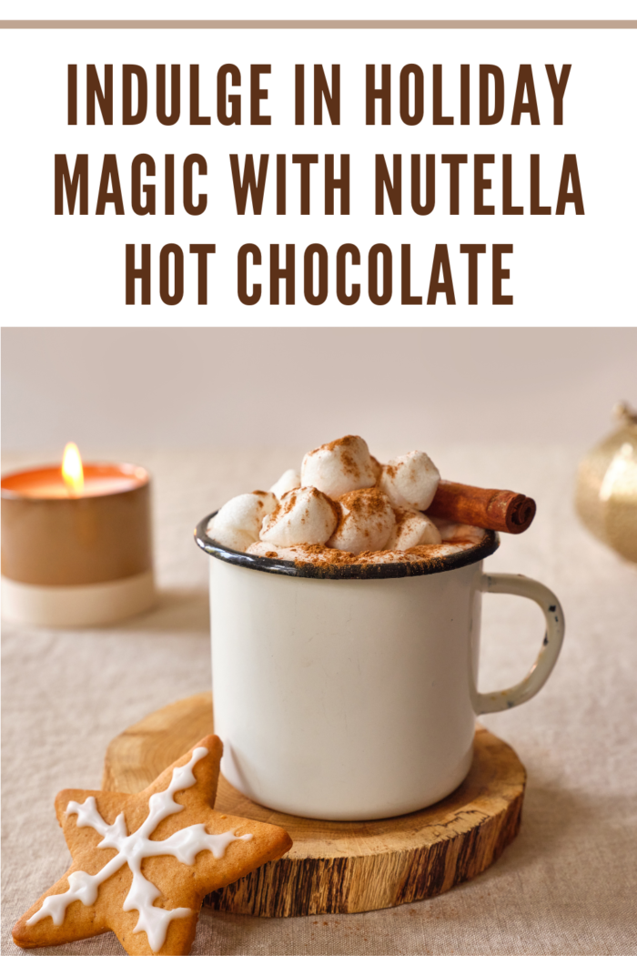nutella hot chocolate with marshmallows and cinnamon