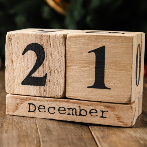 december 21 on calendar blocks