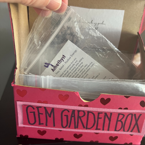 gem garden box with amethyst card