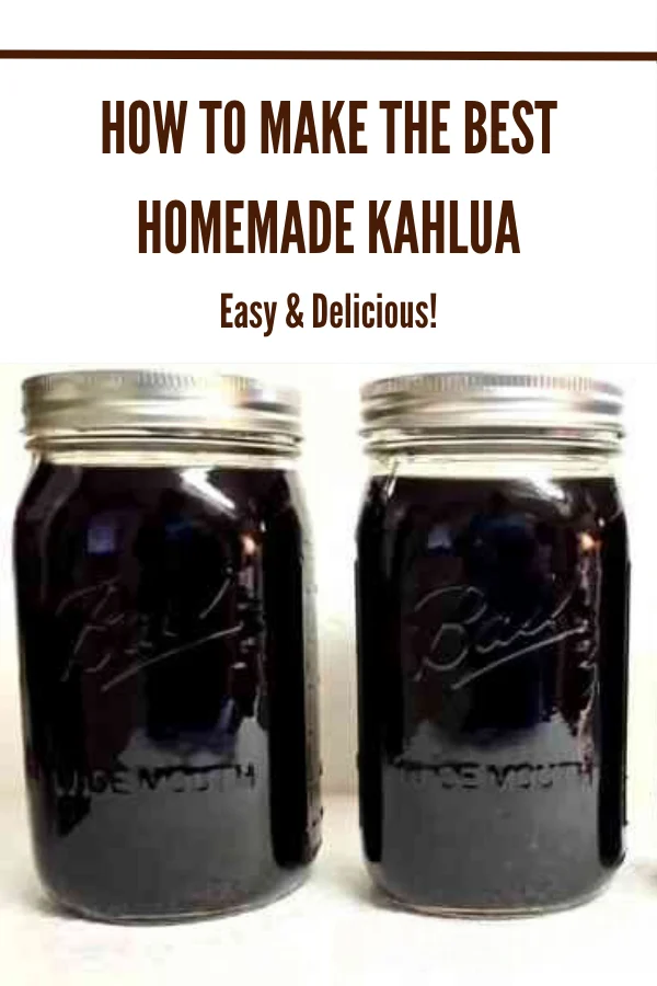 Two mason jars filled with homemade Kahlua, perfect for cocktails, desserts, and gifting