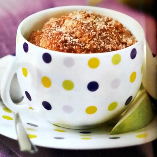 Quick and easy cinnamon sugar muffin baked in a mug, perfect for a fast and delicious single-serving dessert.