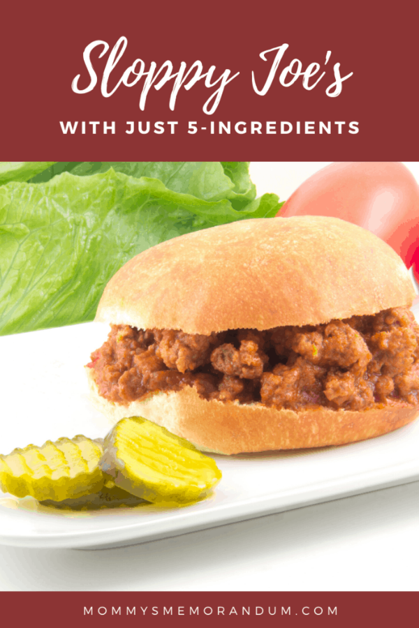 Delicious 5-ingredient Sloppy Joes on a plate, featuring a simple and quick recipe for a weeknight meal