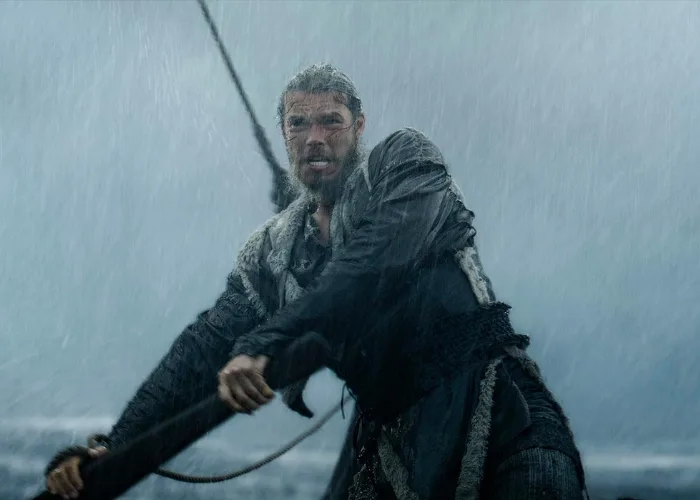 Dramatic storm scene from Vikings: Valhalla: The Complete First Season, showcasing intense weather