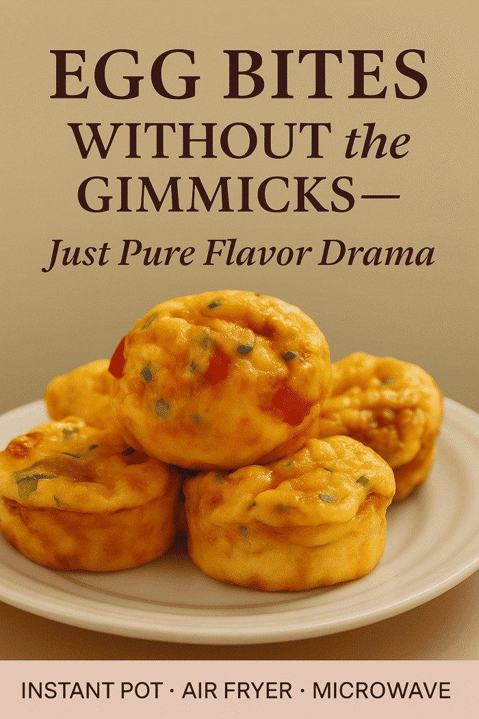 Creamy egg bites on a plate ready for a make-ahead breakfast
