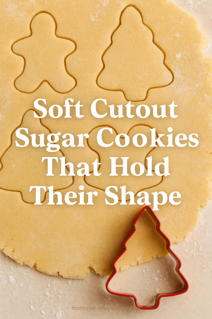 rolled out dough with holiday cutouts