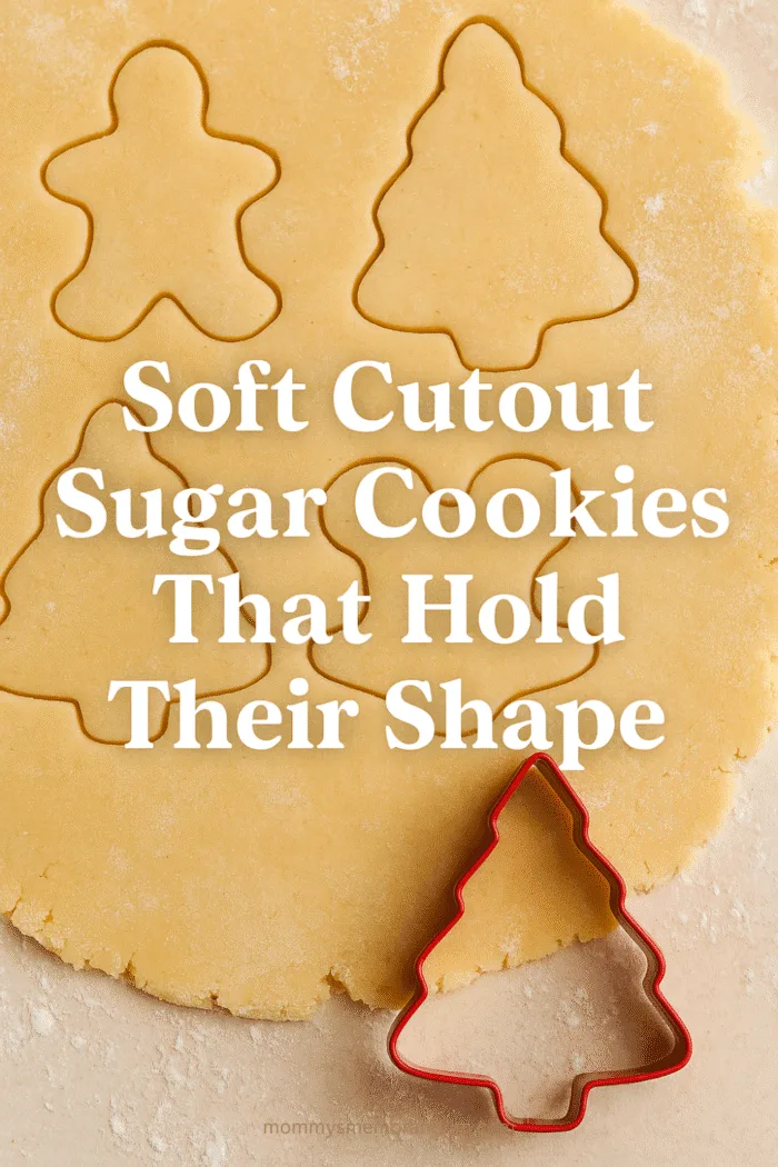 rolled out dough with holiday cutouts