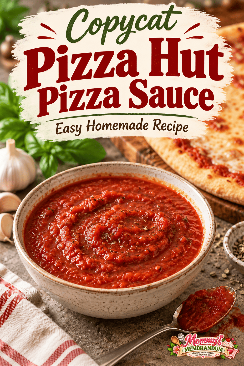 Copycat Pizza Hut Pizza Sauce Recipe Copycat Pizza Hut Pizza Sauce easy homemade recipe Pinterest graphic